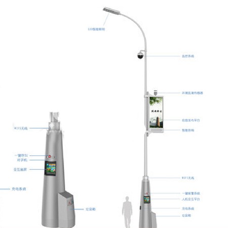 智能路燈 廠家特色WIFI充電樁監(jiān)控廣告屏多功能LED智慧路燈